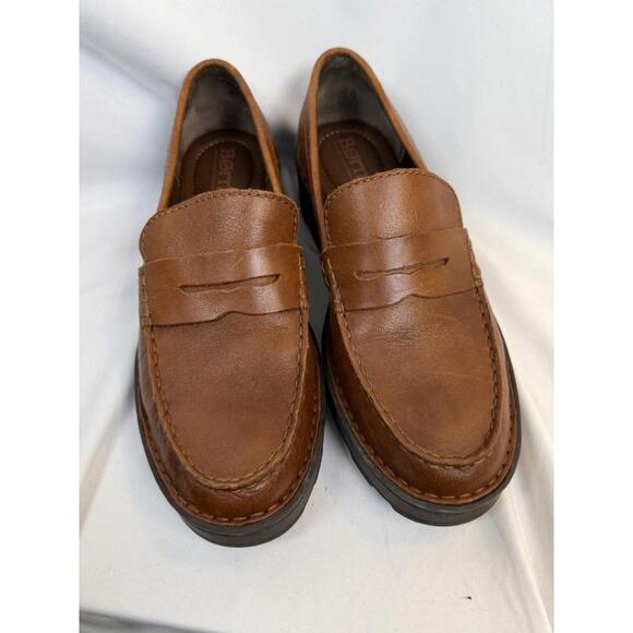 Born Women's Carrera Penny Loafer Brown Full Grain Leather - 7.5 M Worn Only 2x - Picture 2 of 9